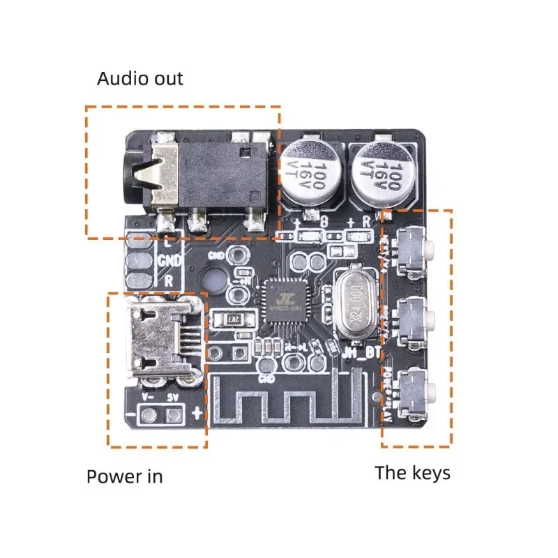 1 шт. Мини Bluetooth-совместимый аудиоприемник 5,0 декодер плата без потерь MP3-плеер беспроводной стерео музыкальный модуль усилителя