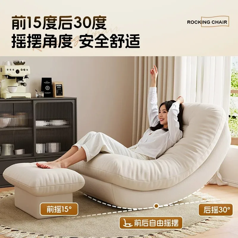 For Reclining Rocking Lounge Chair, Lazy Sofa for Bedroom & Living Room, Moon Chair for Balcony Use