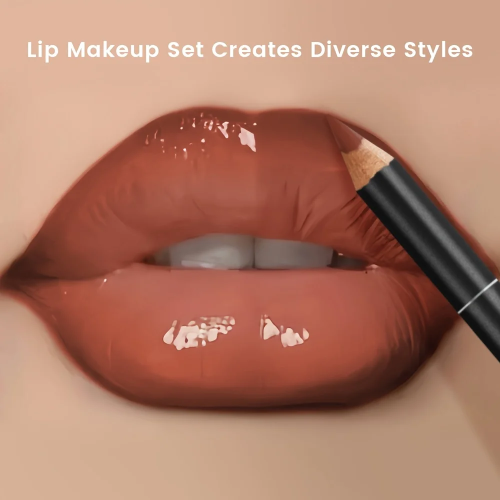 مجموعة ملمع شفاه مرطب مكونة من 3 قطع، مكياج شفاه مقاوم للماء يدوم طويلاً، هدية لمسة نهائية ناعمة ثلاثية الأبعاد للنساء #2
