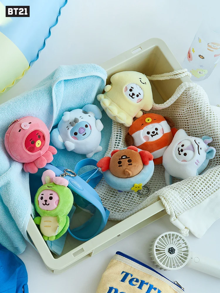 

LINE Friends BT21 Kawaii Ocean Friends Plush Keychain Cute Doll Keychain Bag Hanging Girl's Birthday Gift