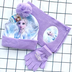 Cappello per bambini nuovo autunno inverno ELSA Cartoon Hat sciarpa guanti bambini Toddler Girl cappello e sciarpa Set