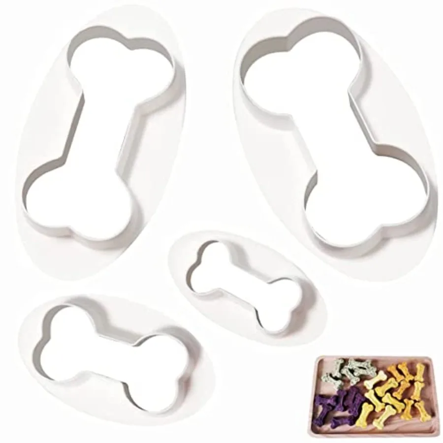 Dog Bone Ce Cutters Bone Shape Ce Cutters 4 Pcs/Set Dog Treats Ce Cutter Hade Dog Biscuit Treats Cutters Plastic Dferent Sizes