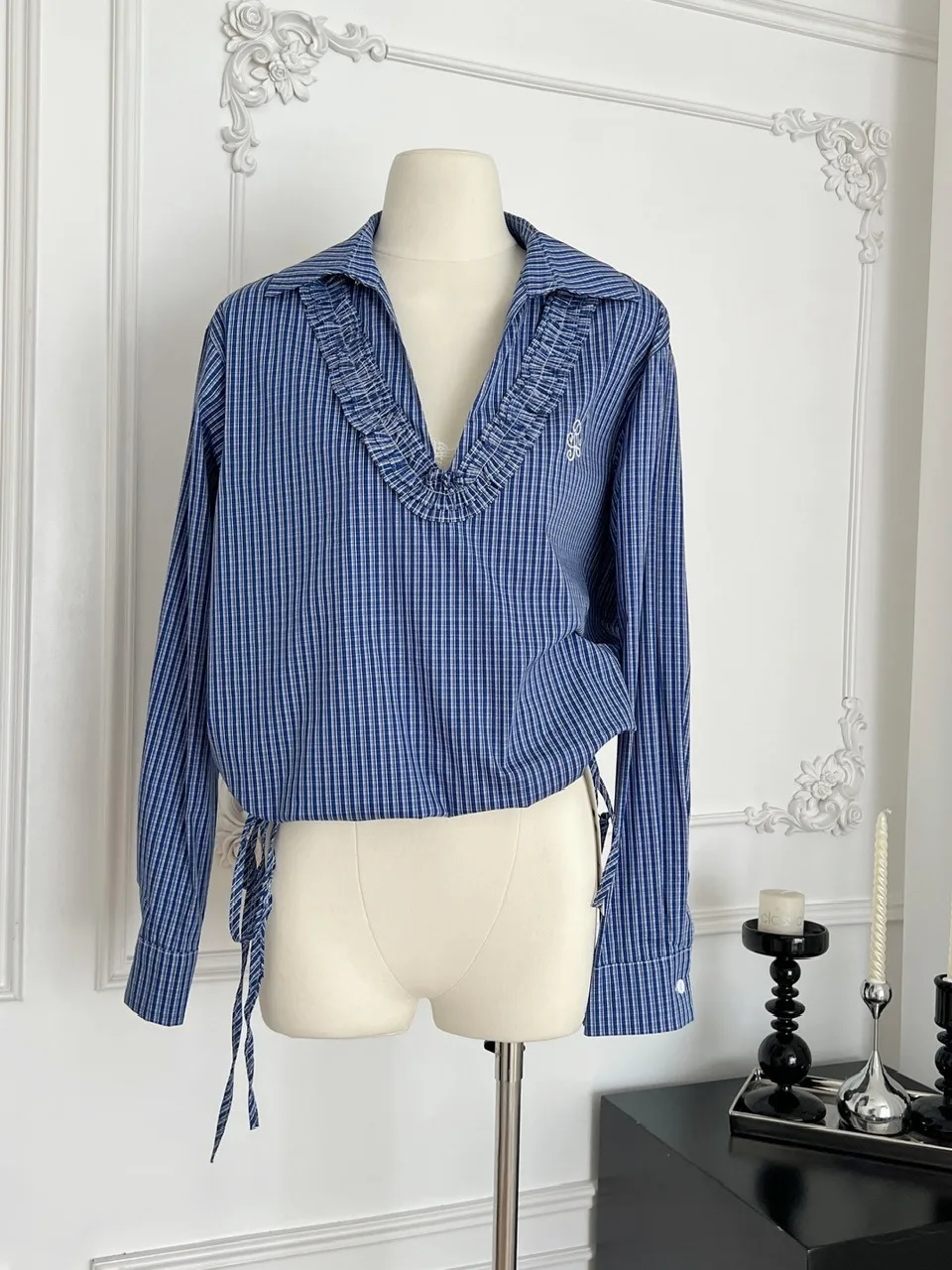 

Casual Plaid Long Sve V-Ne Loose Waist Slimming irt Women's Autumn 2025 Faionable Versatile Polyester Fiber irt