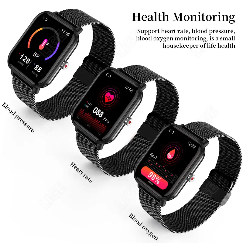 2024 New Men Smart watch Ladies Full Touch Screen Sports Fitness watch IP67 Waterproof Bluetooth For Android IOS Smartwatch Men