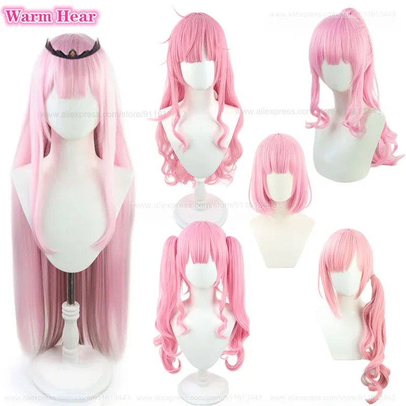 Mori calligraphy cosplay wig vtuber hololive en girl mori-sama long 70cm pink 6 styles wig heat resistant hair Halloween party w