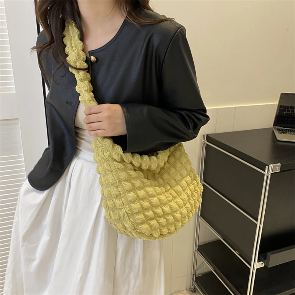 Nylon Shoulder Bag for Women Pleated Bubbles Cloud Bag Quilted Tote Cross Body Bag  Female Handbag Purse Messenger Shopping Bag