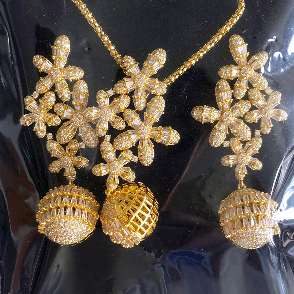 Missvikki الحلو رومانسية قلادة أقراط مجموعات مجوهرات شنغ سحر جودة عالية مكعب الزركون عرض الحفلات هدية الملحقات