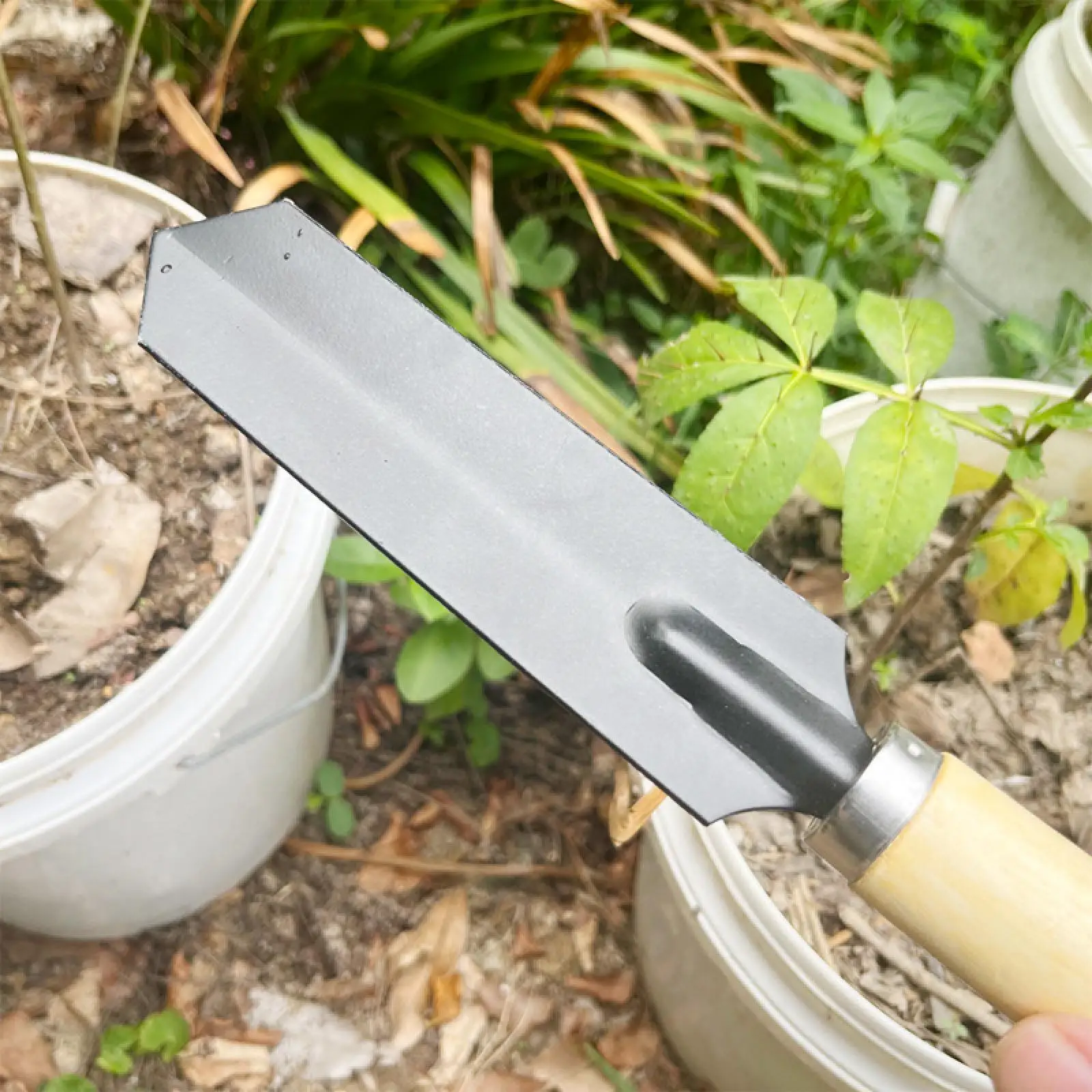 Alat Penggali Sekop Kebun Kecil Gagang Kayu Alat Berkebun Multifungsi Sekop Tangan