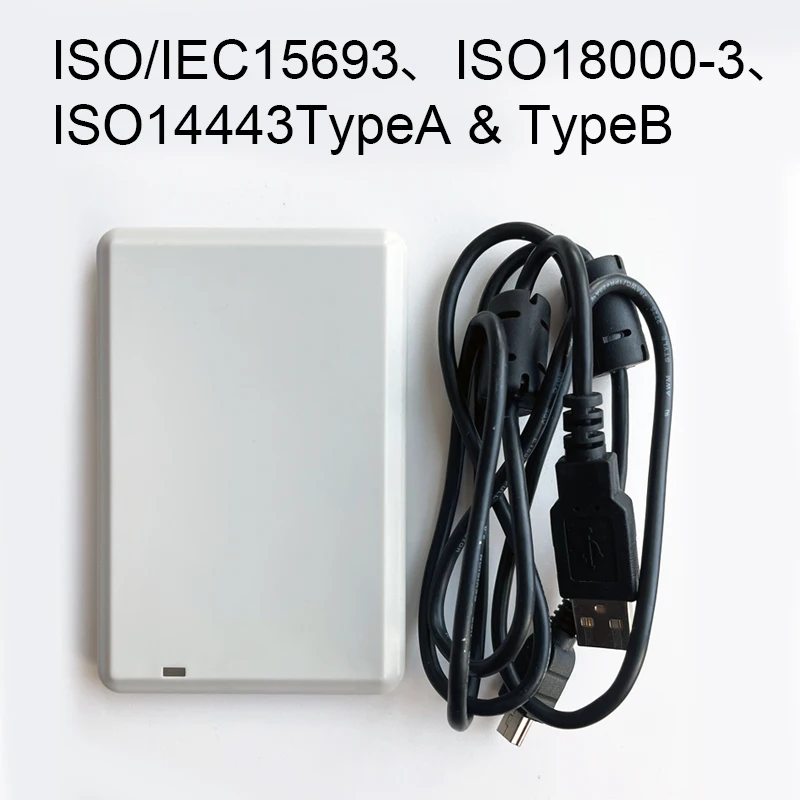 

HF rfid reader writer USB smart card label desktop reader 13.56mhz ISO15693 ISO 14443 Tpye A/B