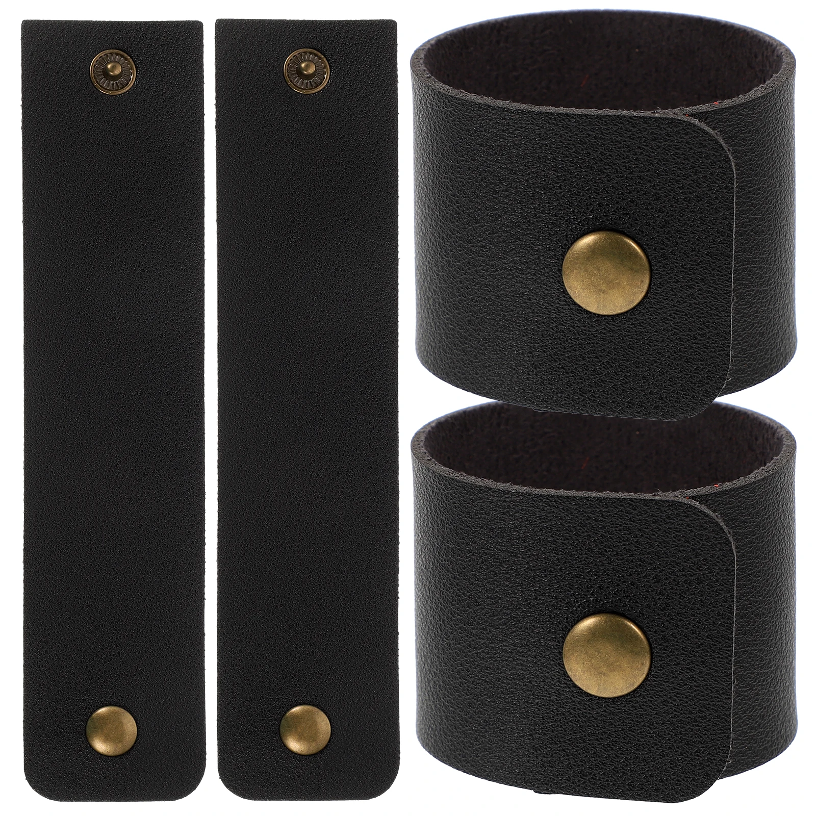 

4 Pcs Napkin Rings Handmade Waterproof Table Decorations Serviette Rings Banquet Party Accessories Black Small Wedding