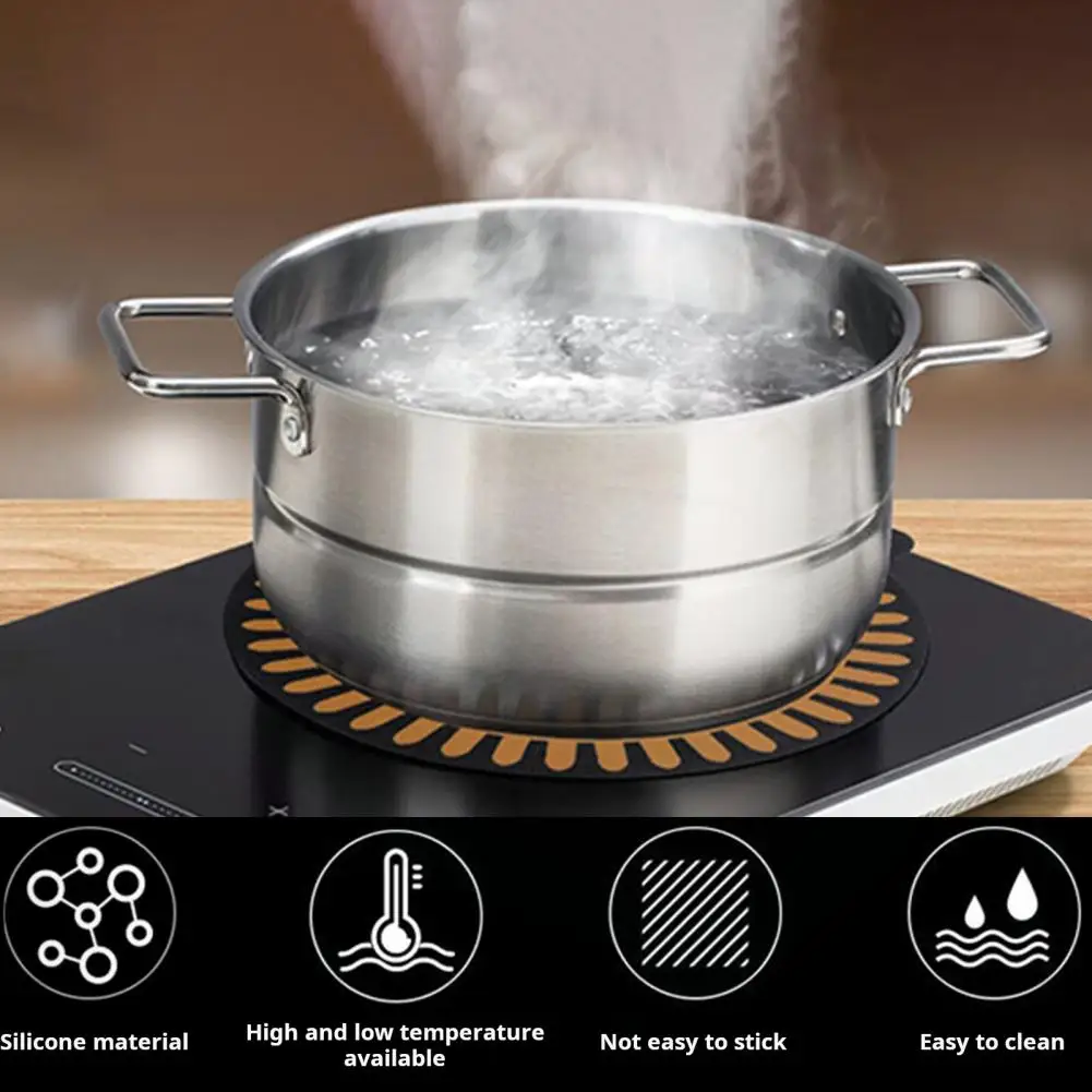 Temperature-sensitive Cooktop Liner Non-stick Silicone Stove Mat Thermochromic Induction Cooktop for Cooking for Induction