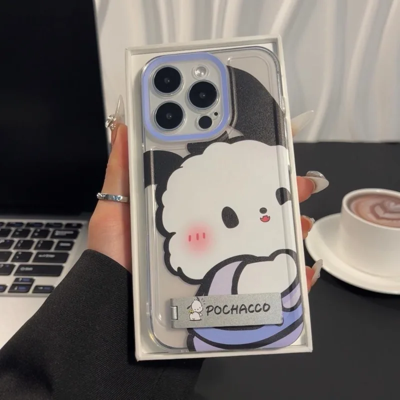 Hello Kitty Pochacco New Cute Exclusive for Couples Comes with A Convenient Stand IPhone15 14 13 12 Pro Max Soft Pack Phone Case