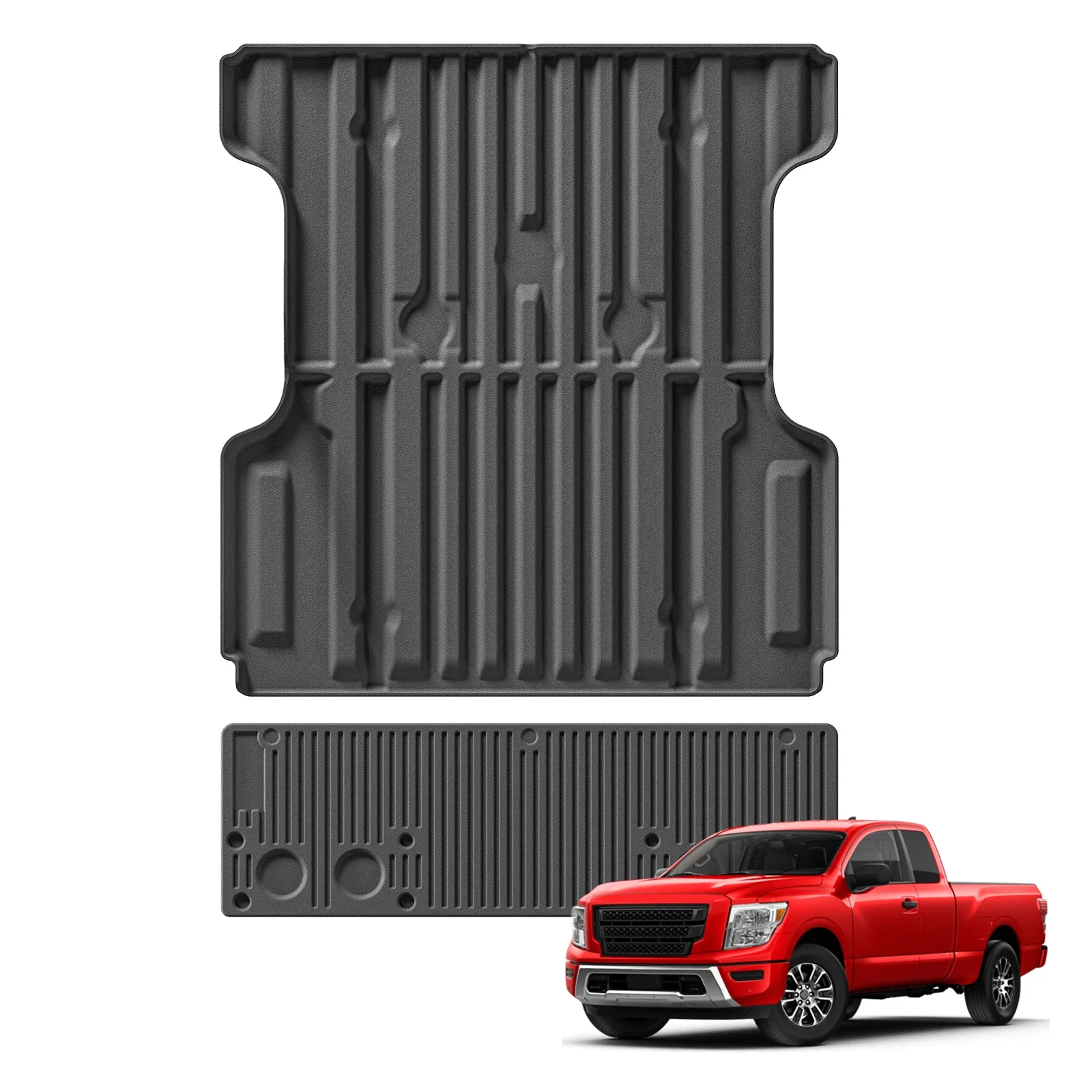

for Nissan Titan 2017 - 2024 TPE 3D Car Floor Mats Cargo Liner Trunk Pad Odorless Tray Accessories Black