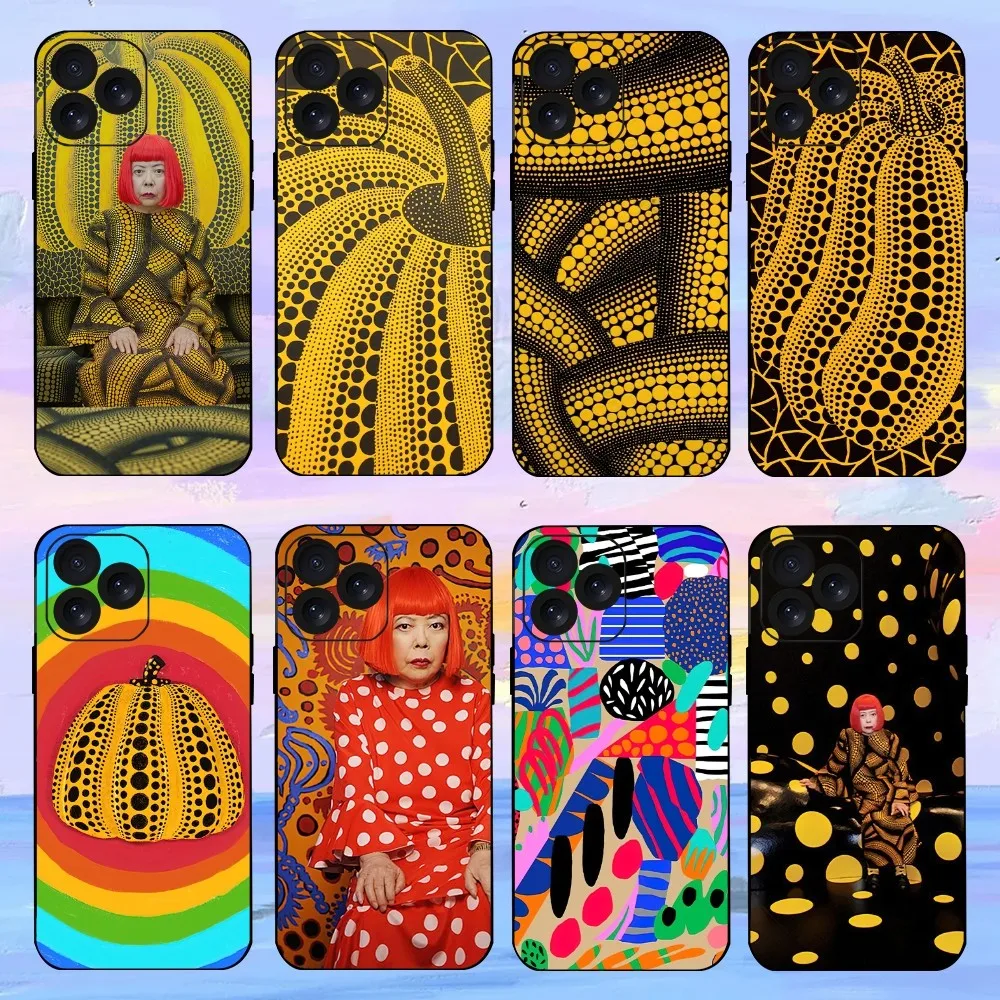 Art Y-Yayoi K-Kusama Phone Case For iPhone 15 14 13 12 11 8 Mini Xr Xs X Xsmax Pro Max Plus Shell