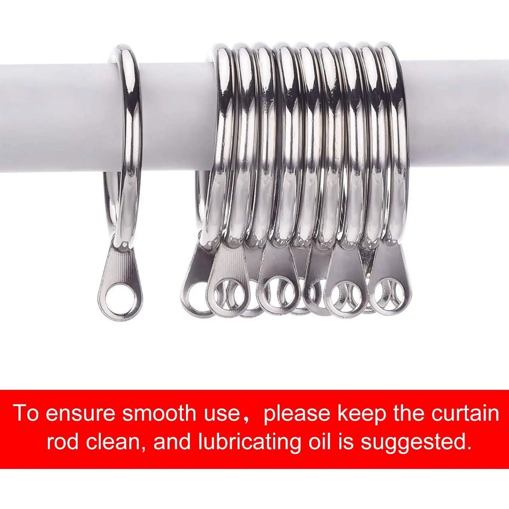 ABKW-80 Pcs Metal Curtain Ring For Curtains And Poles,Dangling Sliding Eyelet Ring 32 Mm Inner Diameter (Silver)