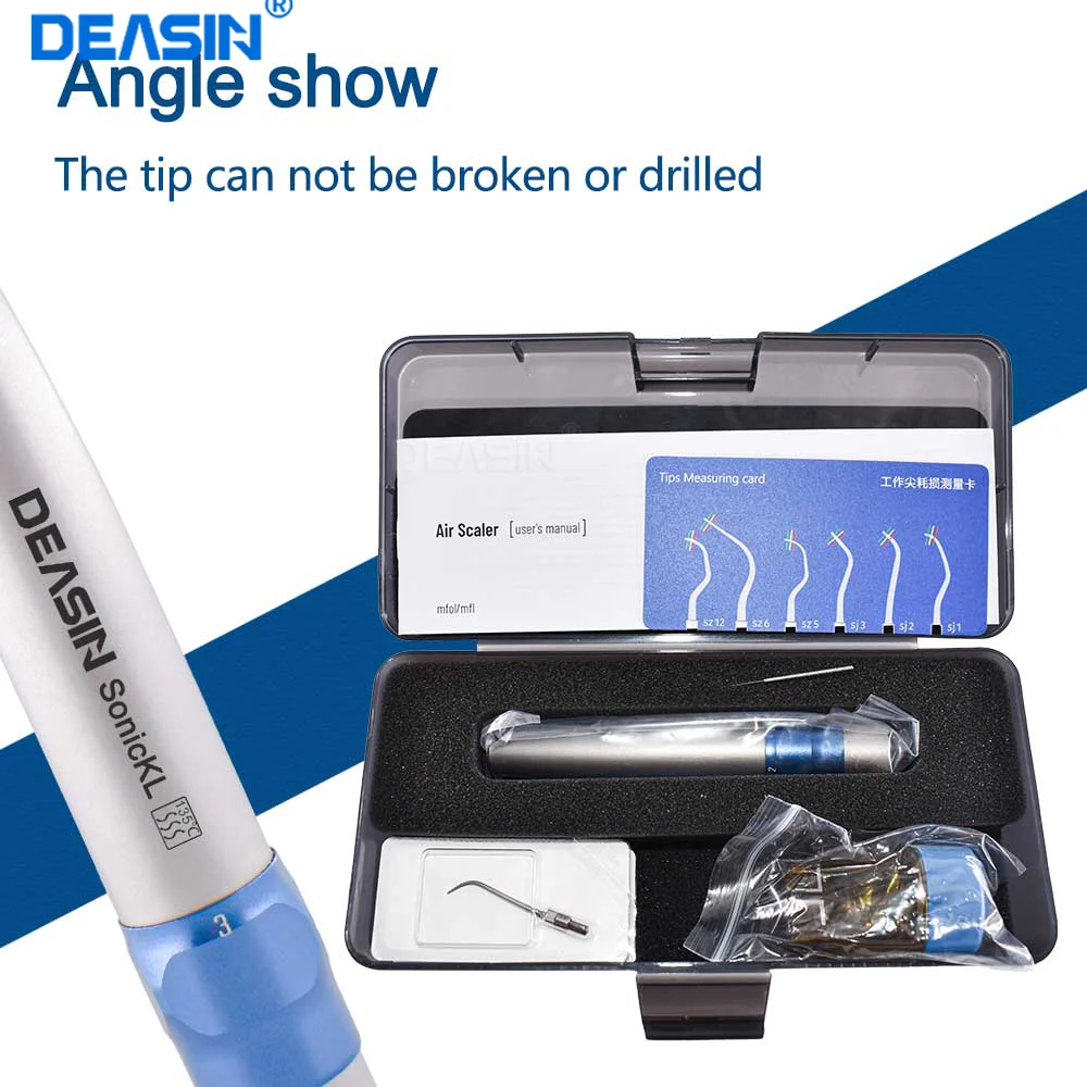 Sonic Dental Air Scaler Handpiece Led for 6 Holes Kavo coupling Connector With 3 Perio Scaling Tip dentist Kit Teeth Cleaner