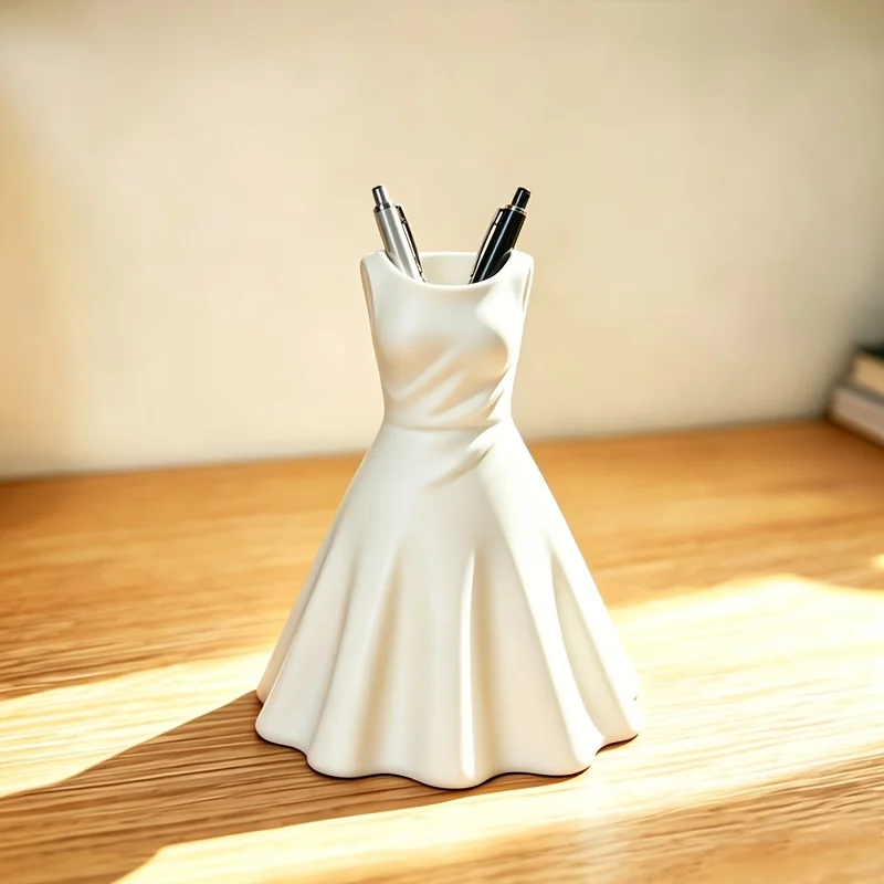 Creative Skirt Pencil Holder Light Luxury Skirt Taper Organizer 3D Printed Desktop Ornament Desk Stationery Storage Pen Holder