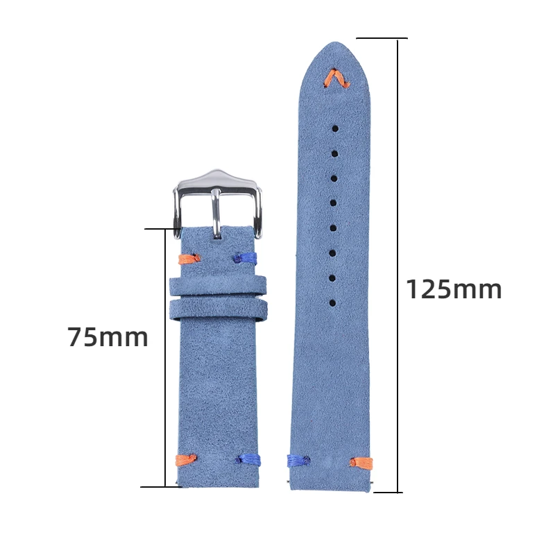 20mm 22mm Quick Release Soft Watch Band for Seiko Wristbelt High Quality Suede Genuine Leather Bracelet Stainless Steel Buckle