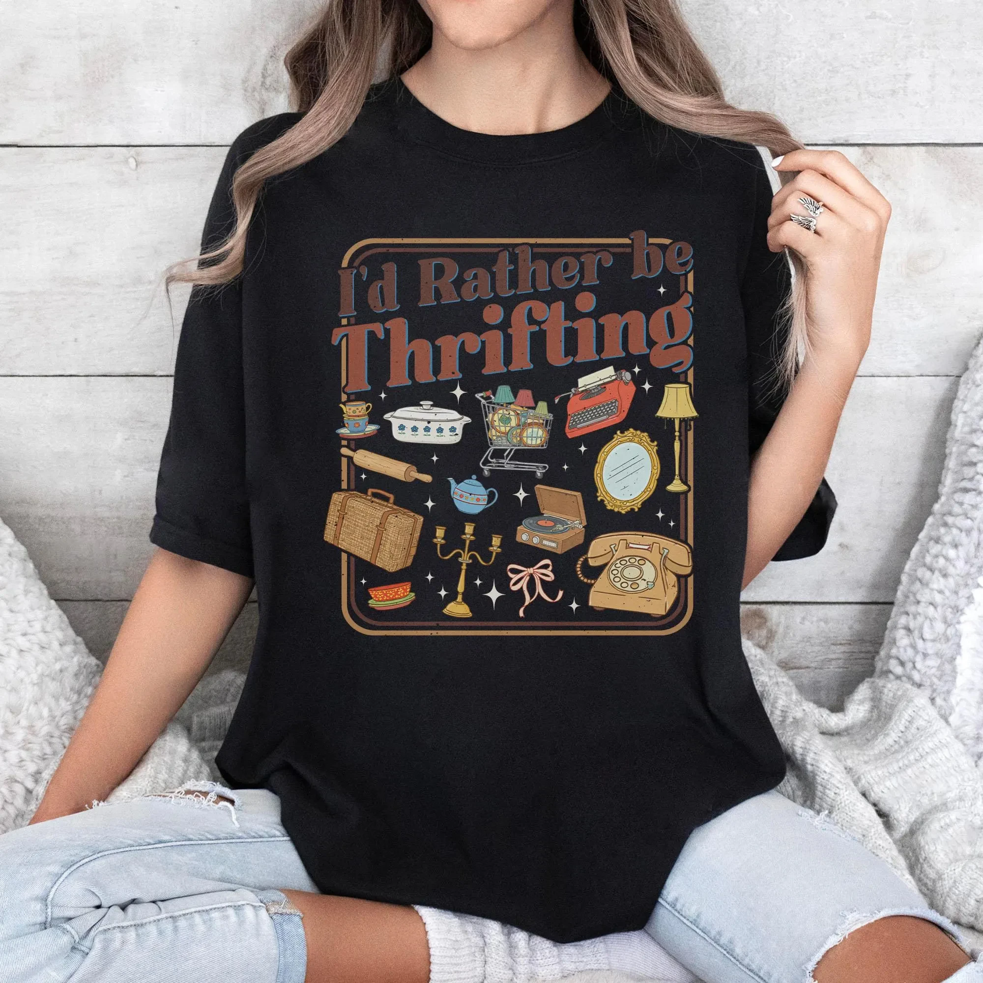 

Plus Size Summer Women's Vintage Thrift Store Aesthetic Design TShirt Cotton Breathable Stylish Versatile Street Style Oversized