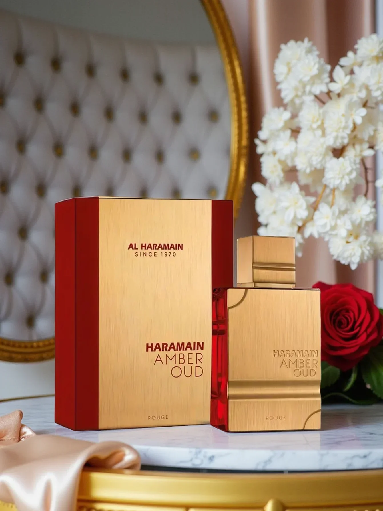 Al Haramain Amber Oud Rouge EDP 2.0 أونصة / 60 مل - عطر Sweet Amber Woody يدوم طويلاً للجنسين، هدية مثالية لعيد الهالوين #3