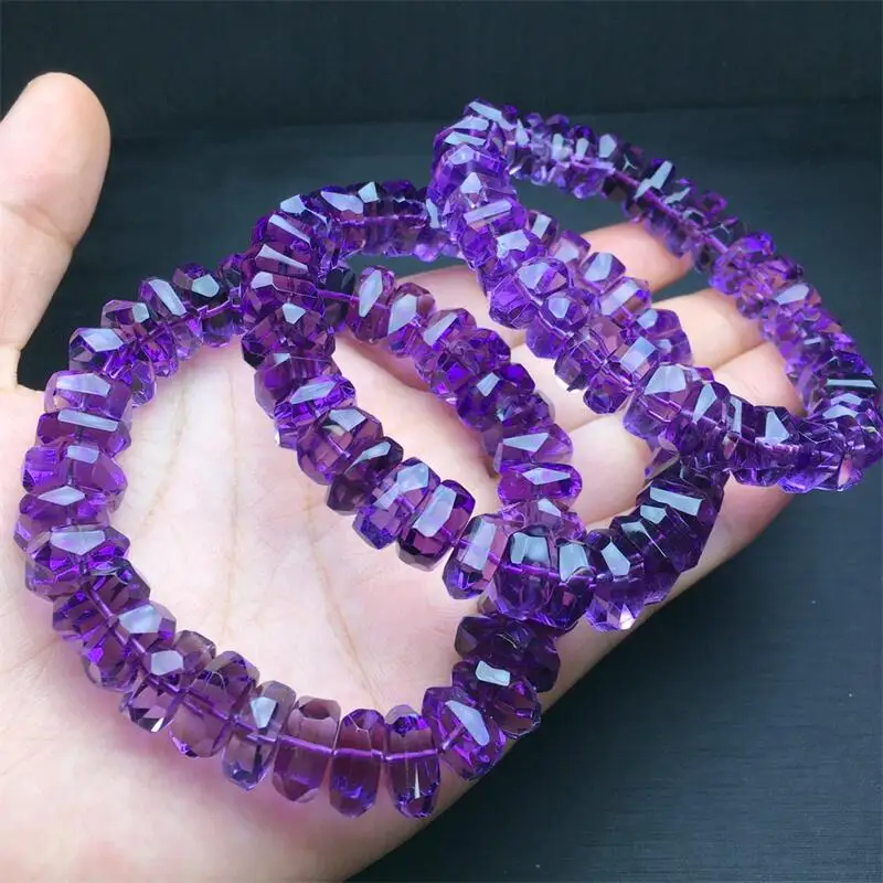 10-13.5MM Natural Freeform Amethyst Bracelet Women Men Handmade Stretch Rope Bracelet Luxury Jewelry Energy Healing Gift 1PCS