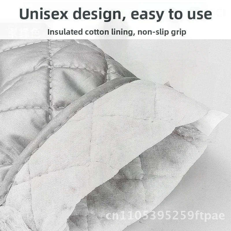 Thickened High Temperature Resistant Gloves Silver Heat Insulation for Kitchen Barbecue Microwave Oven Baking - Anti-Scalding