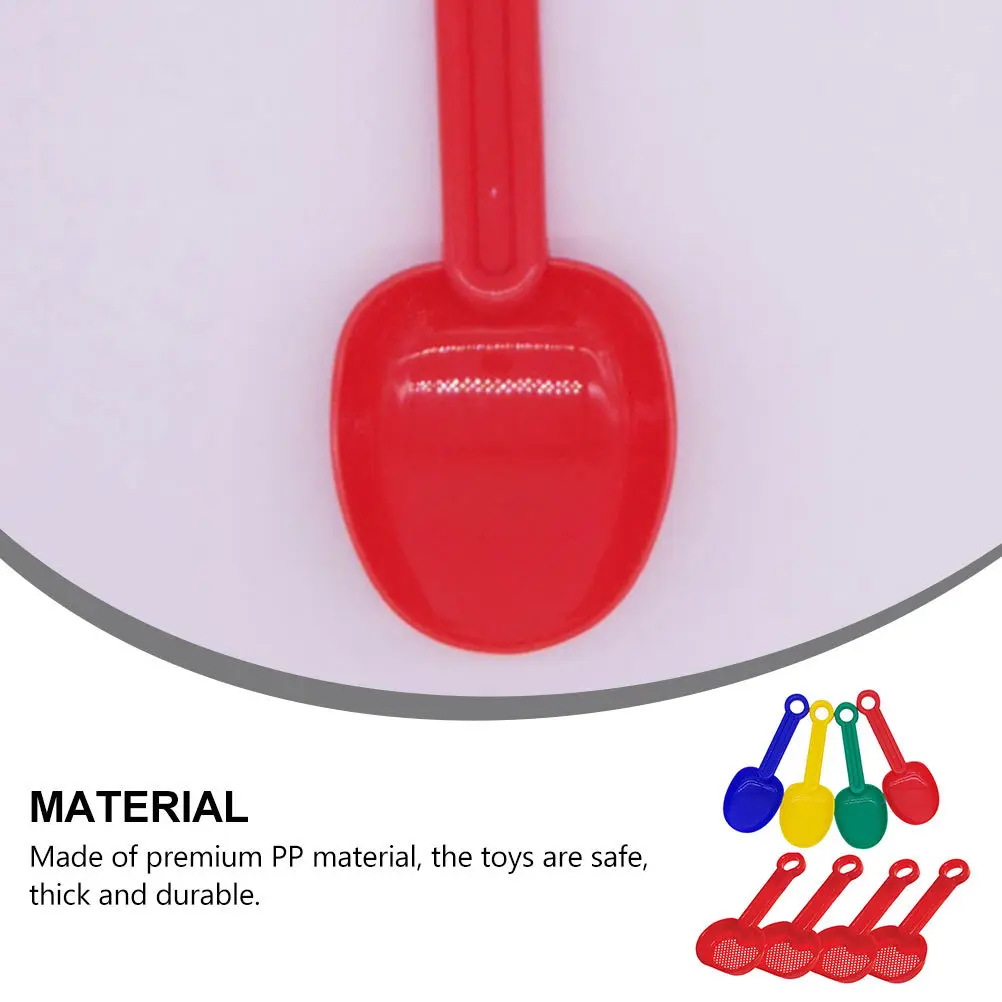 

8Pcs Kids Sand Scoop Shovel Set Beach Play Tools Premium Thick PP Safe Design for Hand Coordination Outdoor Sandbox Activities