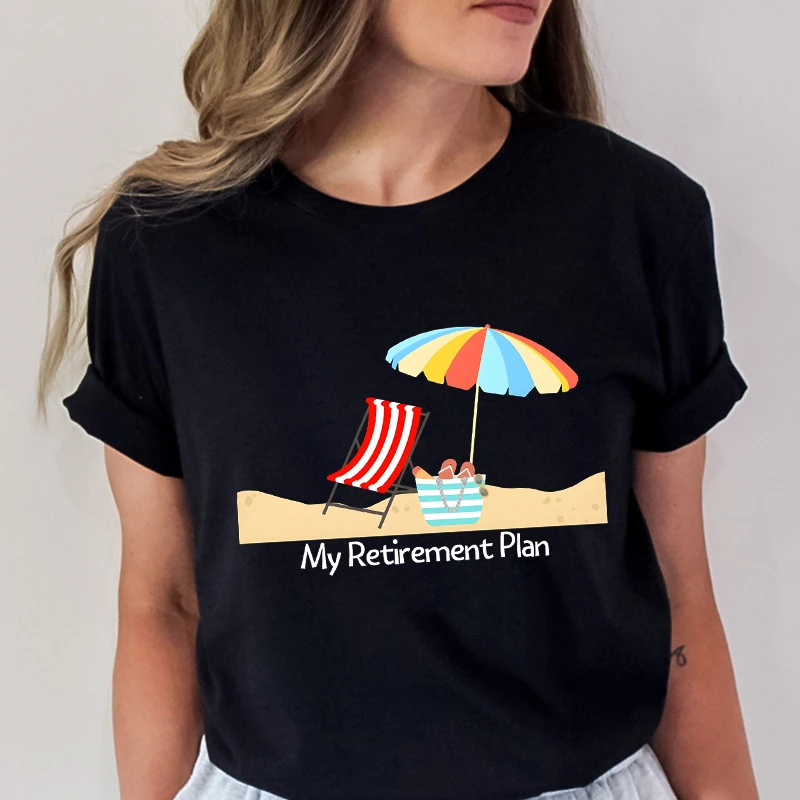 2025 My Retirement Plan T-shirt Women's Summer Clothing Short-sleeved T-shirt Top Tshirt Women's Casual T Shirt Street Wear