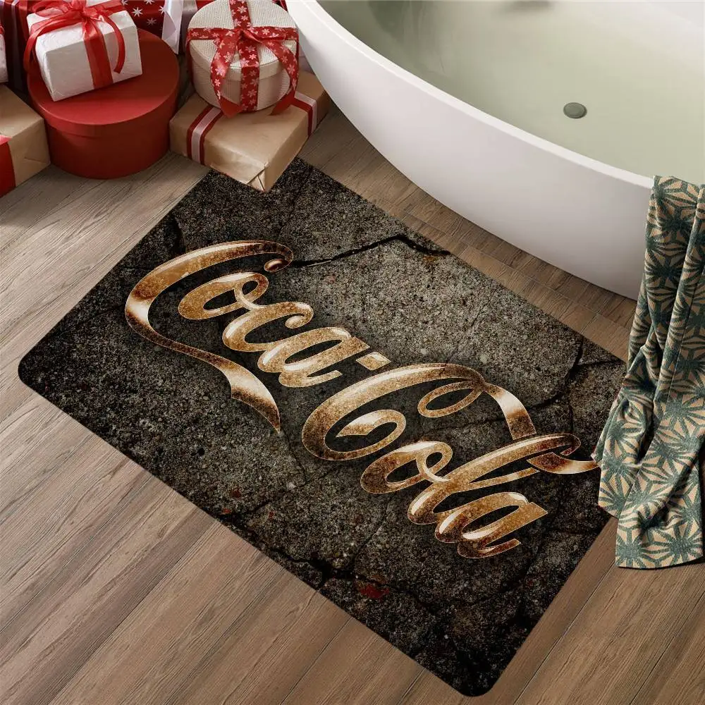 Alfombra de suelo con logotipo de C-Coca-Cola, estilo retro, con múltiples opciones, para sala de estar, cocina, antideslizante, decoración moderna para el hogar