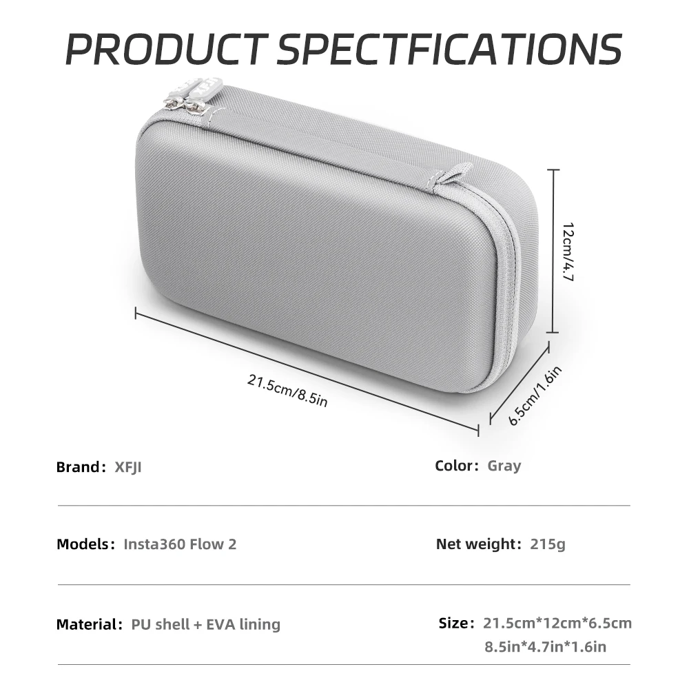 Para Insta 360 Flow 2 Pro/Flow 2 estabilizador organizador de almacenamiento de cardán portátil bolsa protectora de cardán de mano Estuche de transporte de viaje