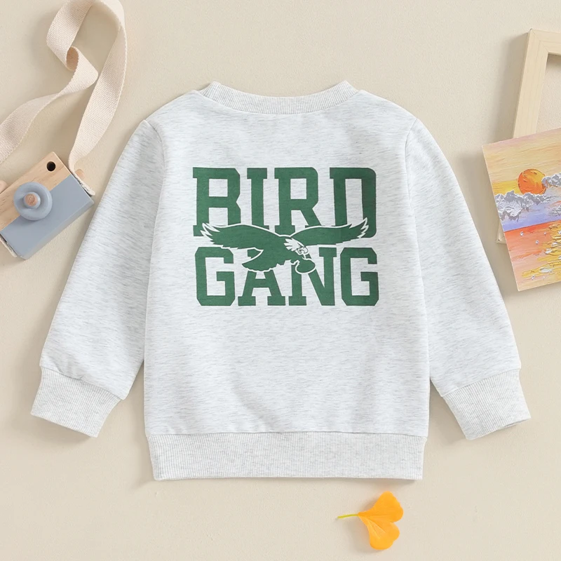 Lioraitiin-sudaderas de manga larga para niños y niñas, Tops con estampado de letras de águila de cuello redondo, ropa de otoño para bebés, 6M-4Y,