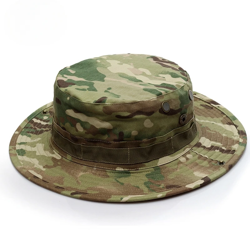 Tactical Hunting Camping Multicam Fishing Hat Adjustable Jungle Bush Cap Outdoor Thicken Camouflage Boonie Top Quality Men Women