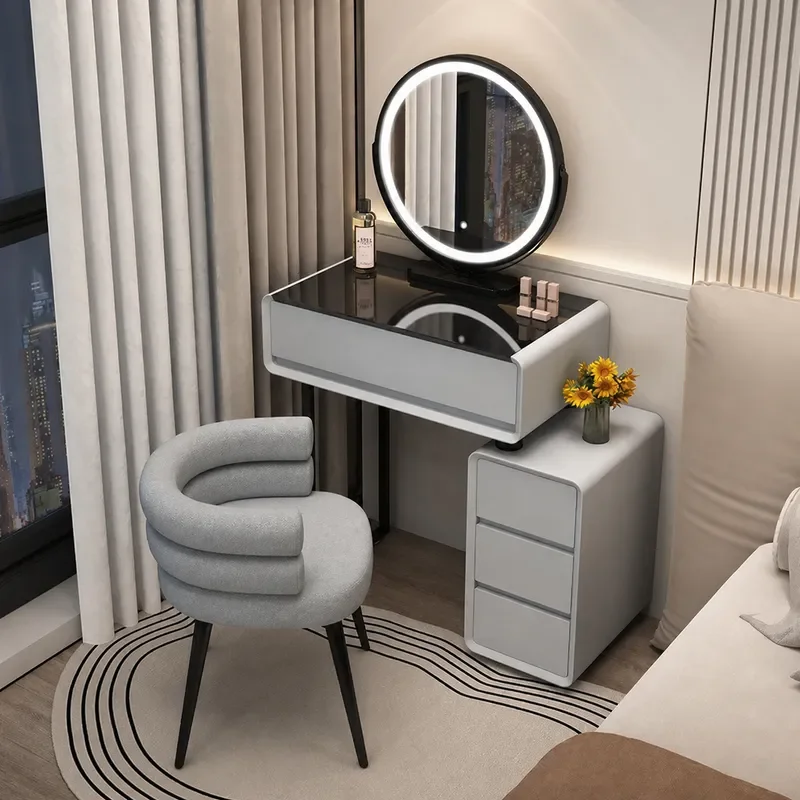 Small Apartment Solid Wood Dresser Modern Simple Bedroom Luxury Rock Slab Storage Chest High End Dresser for Home