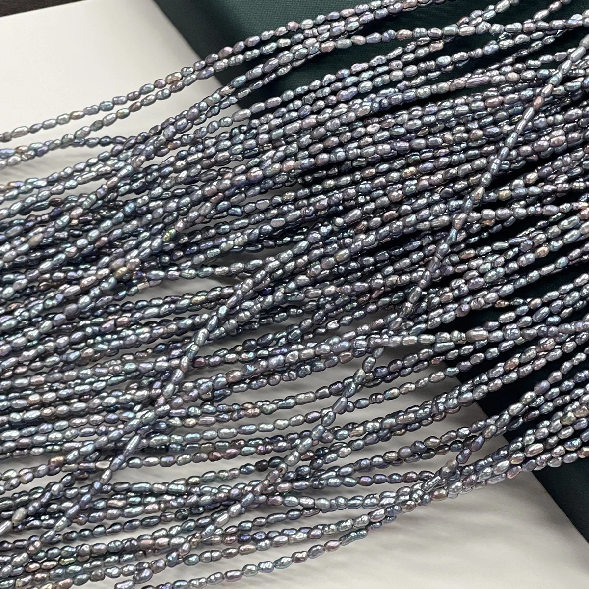 AA 2–2.5mm Exquisite Gray Rice-Shaped Pearls 100% Natural Freshwater Pearls Beads for Jewelry Making DIY Necklaces Accessories