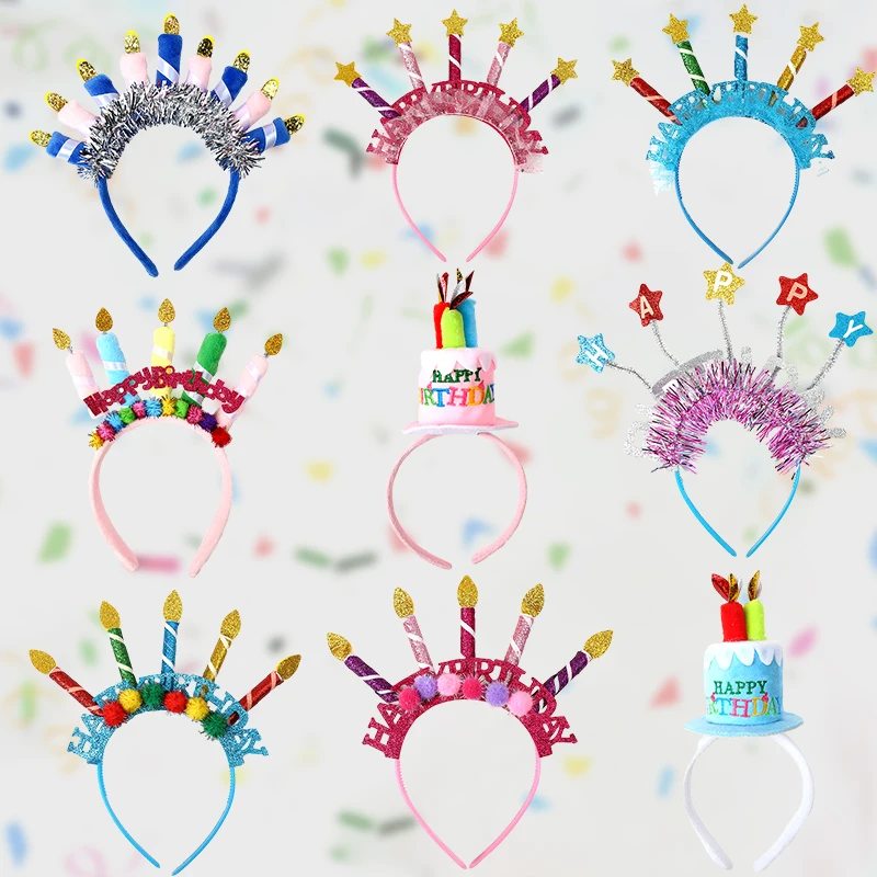 1PC Birthday Girls Headband Party Supplies Happy Birthday Word Headband Hairbands Hair Accessory Creative Hair Hoop