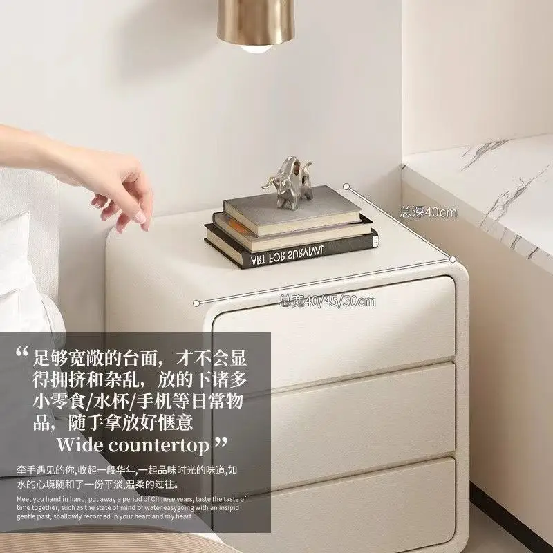 Household bedside table Modern simple three-layer cabinet Solid wood locker