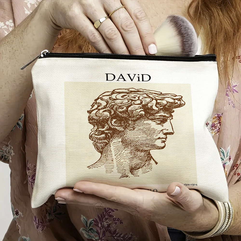 

David Sculpture Art Women Cosmetic Bag Double Print Girl Makeup Bags Wedding Lady Handbag Child Wallet Children Storage Pouch