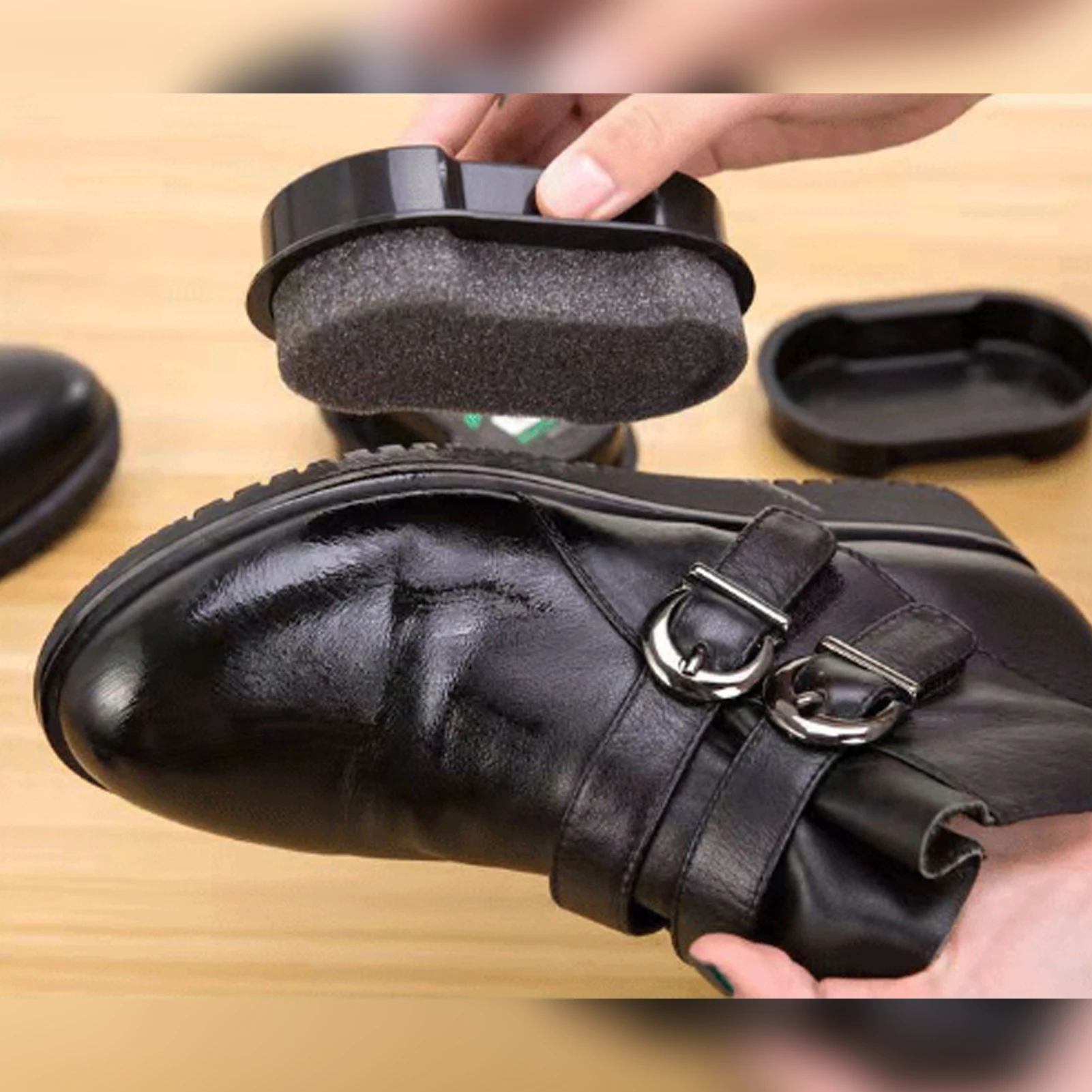 Schoensmeer Spons Geeft Instant Gloss Light Up Kleurloze Schoen Wax Borstel Voor Leren Schoenen Laarzen Tassen Gebruik