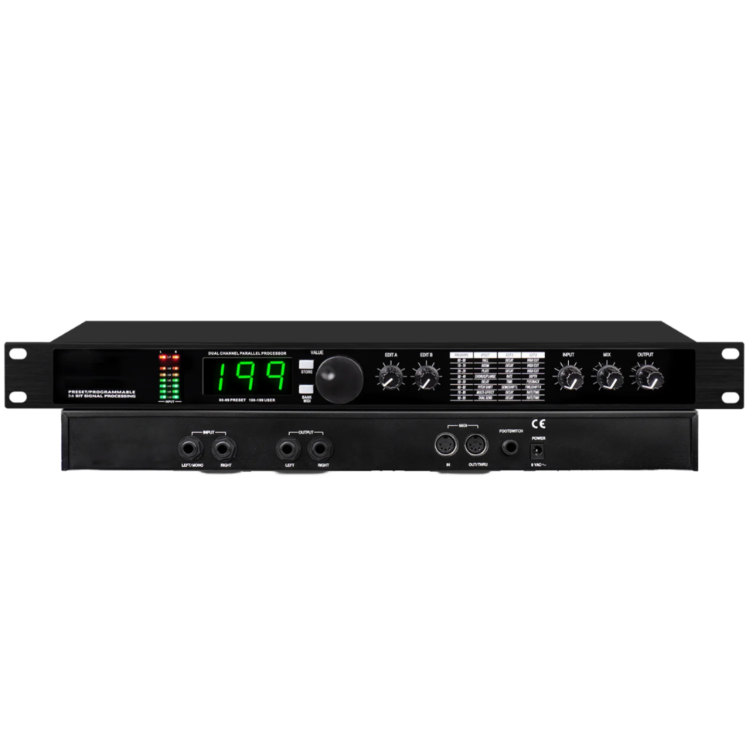 

GAX-4II Professional Digital Reverb And Multi Effect DSP Stereo Passive Processor Equalizer Vocal Microphone