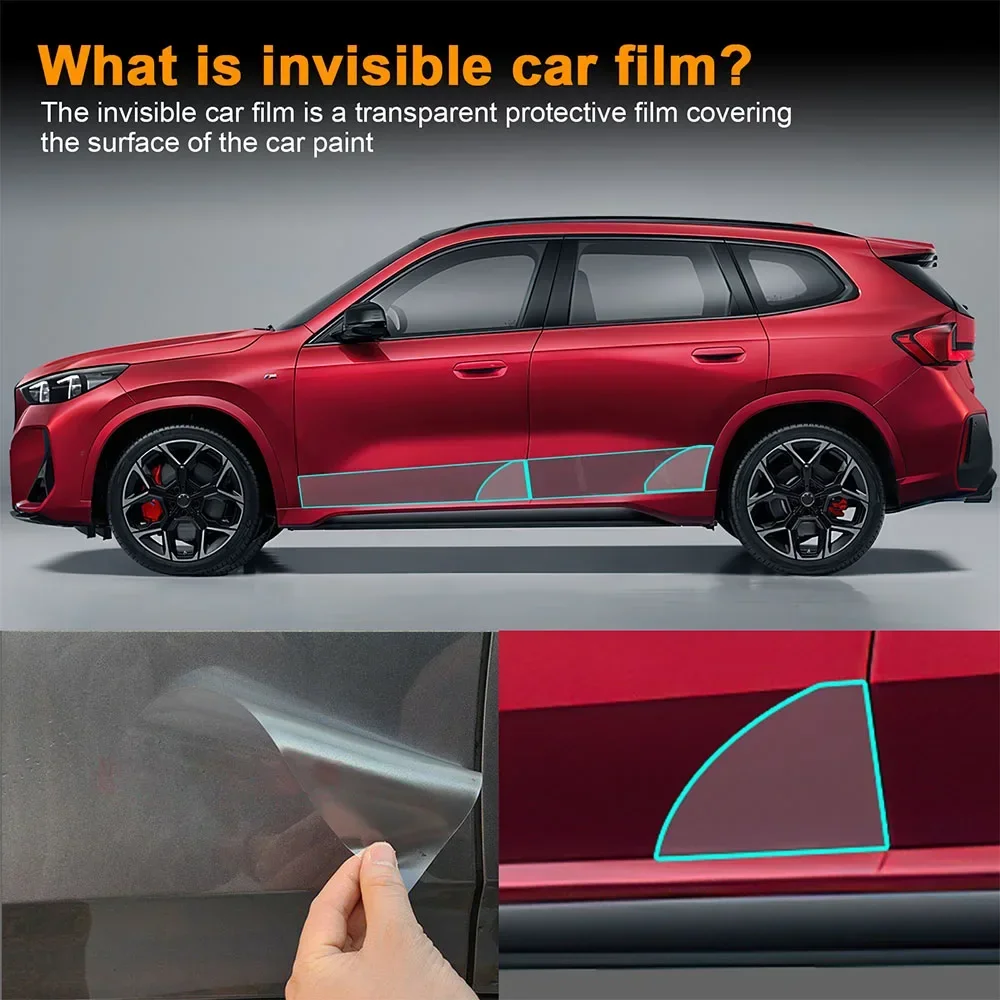 Car Door Sills Triangle Protective Film PPF TPU Transparent Refit Sticker Paint Protection For BMW X1 U11 F48 2023 2024 2025
