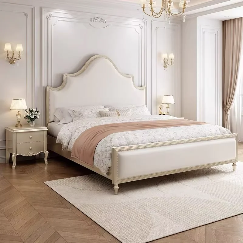 Unique Low Price Double Bed Design Decoration White Pliable Double Bed Luxury Wooden Japanese Cama Individual Furniture Home