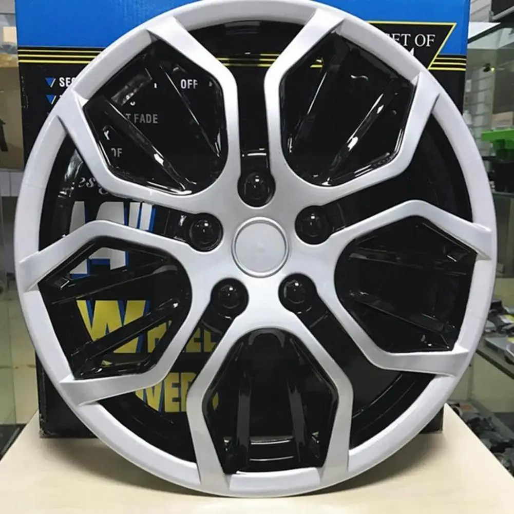 15 Inch Universal Car Wheel Cover Silver Black Wheel Car Cover Wheel Modification Car Parts W3Y1