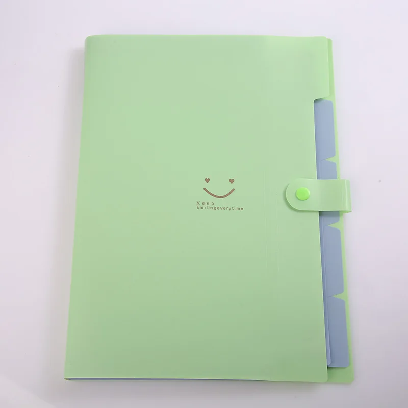 Smiley Pp Folder A4 Information Book Spot Five Grid Smile File Bag Purple Button view 5