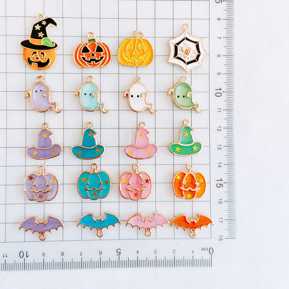

1 Bag Halloween Themed Alloy Pendant Charms with Pumpkin Ghost Hat Designs for DIY Jewelry Making Craft Accessories