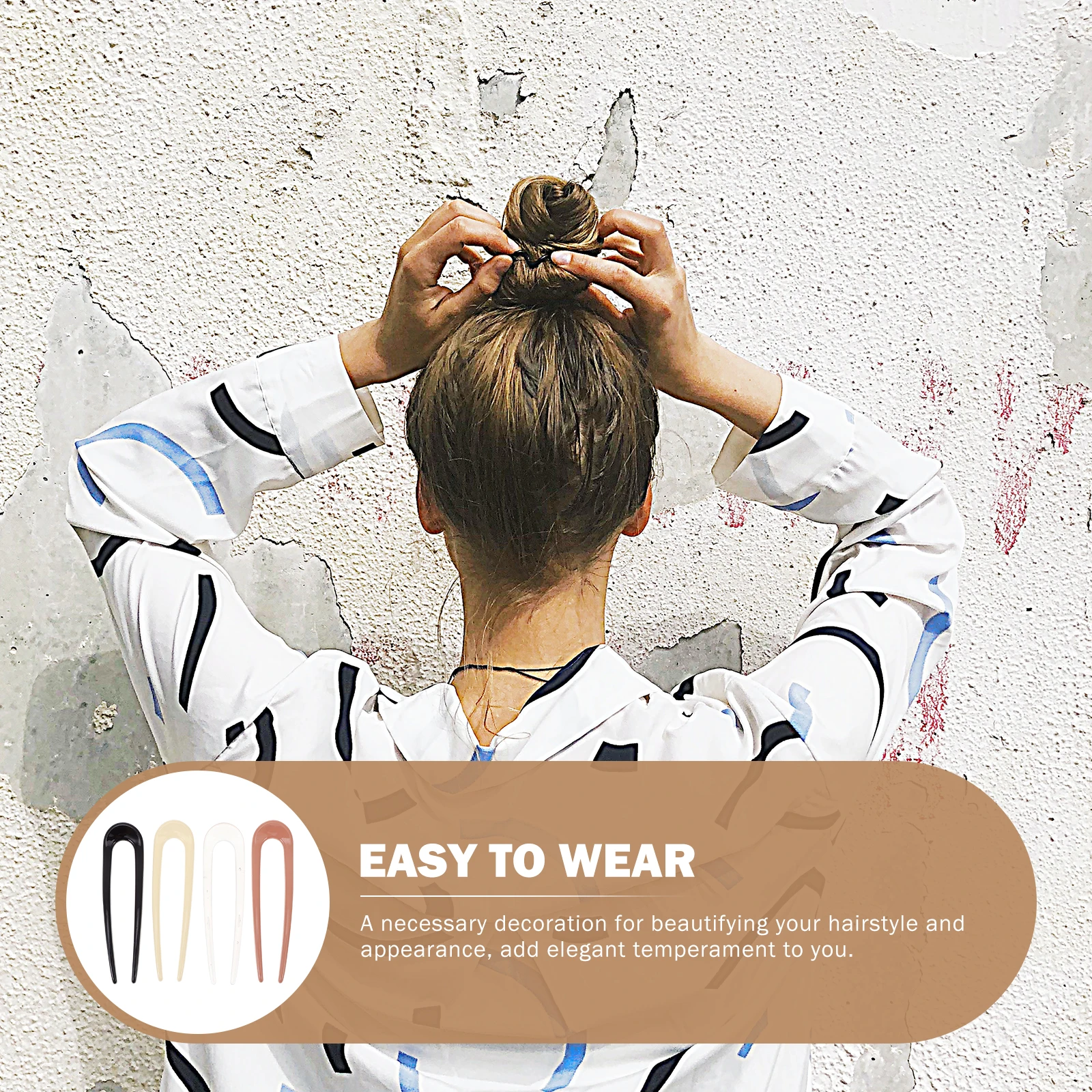 

4Pcs Premium U Shape Hair Clips for Women Beautiful Hair Forks Fashionable Lady Barrettes Great Gift for Family and Friends