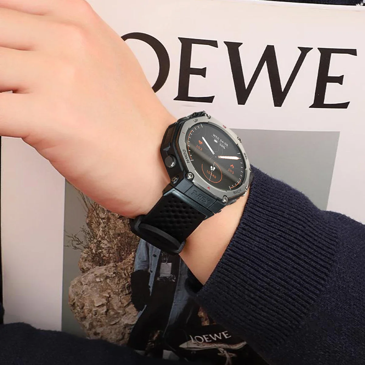 Breathable Magnetic Leather For Amazfit T-Rex 3 T-Rex2 SmartWatch