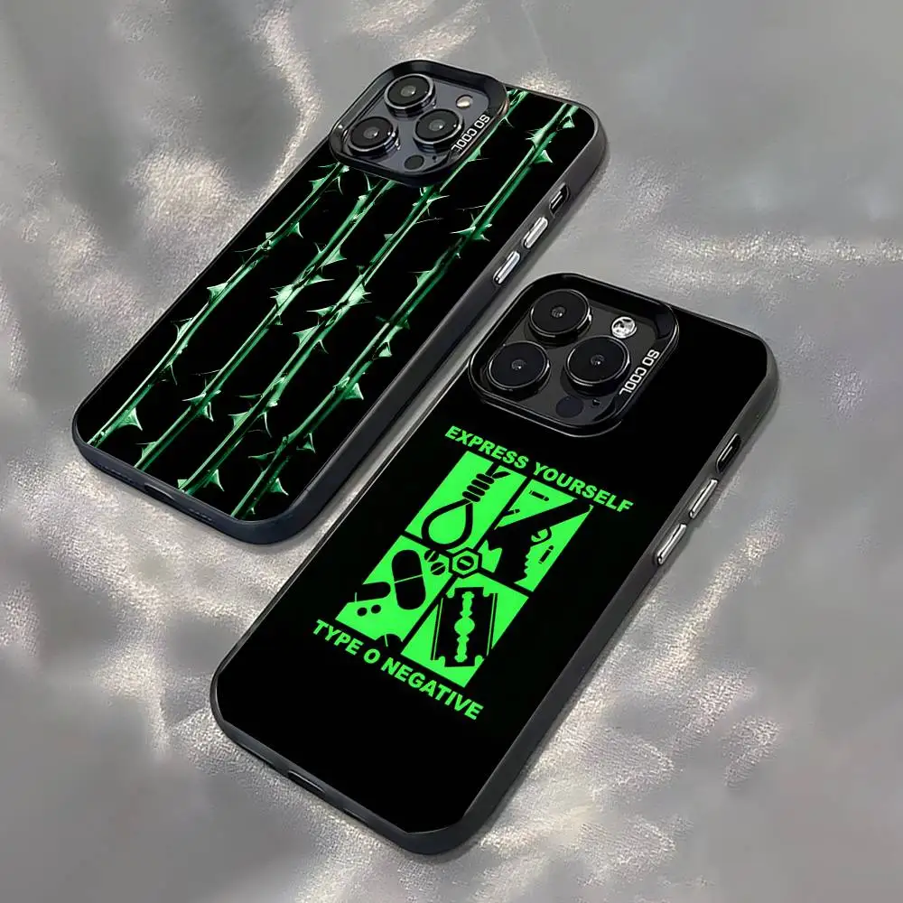 

T-Type O N-Negative Phone Case For iPhone 17,16,15,14,13,12,11,Pro,Max,Plus,Black Matte Shockproof Cover