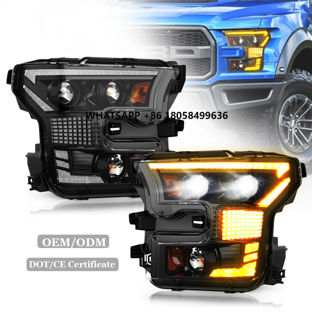 

Дешевые б/у Fords Пикап Автомобили Аксессуары Автозапчасти F-150 Фара Build Faros Led De Let F1 50 F150 2017 F150 Lightning