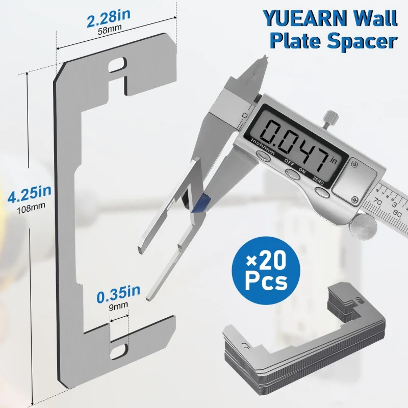 Wall Plate Spacer, Electrical Outlet Spacers Shims, Metal Flush Fit Gang Device Leveler Plates, Outlet Spacers Fixing Walls