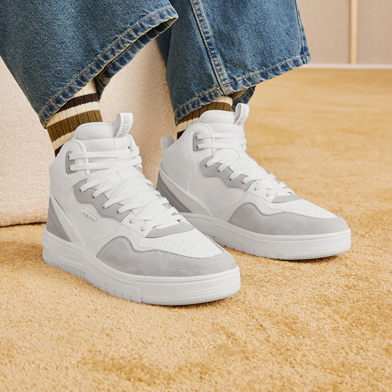 Xtep Mubai Skateboarding Shoes Men Leather Fashion Casual Cushioning Sport Shoes Non-Slip Shock Absorption Sneakers 877419310008